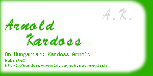 arnold kardoss business card